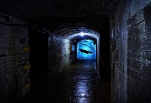 Wzmocniony chodnik sztolni w Kopalni Uranu w Kowarach – zdjęcie dolnego banera strony głównej